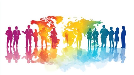 Obraz premium A colorful vector representation of diverse businesspeople