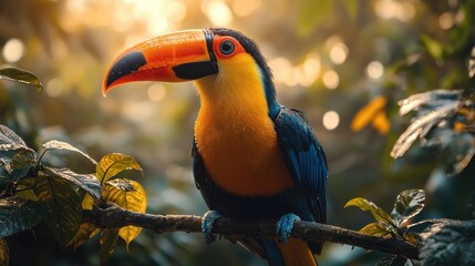 Naklejka premium Toucan in a Tropical Forest