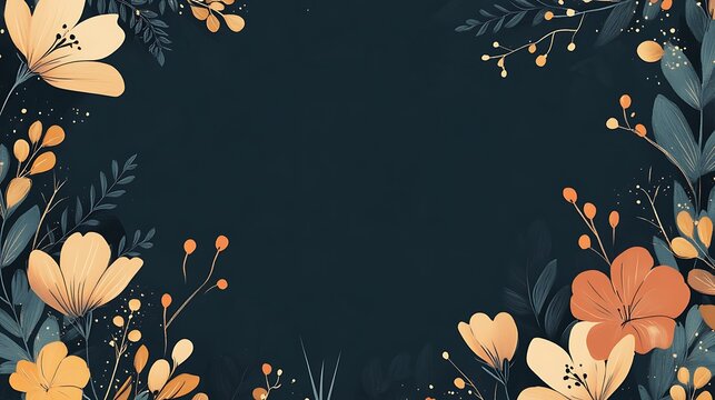 A blank customizable greeting card with a decorative floral border and plenty of space for personalized text and images. 
