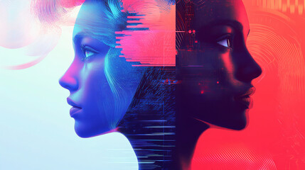 Abstract and futuristic illustrations inspired by AI.generated by AI