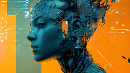 Abstract and futuristic illustrations inspired by AI.generated by AI