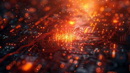 City of Digital Lights in a Futuristic Cyberspace