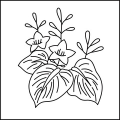 線画正方形花札　師走　桐　12月　桐のカス