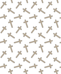 Vector seamless pattern of hand drawn sketch doodle cross isolated on white background