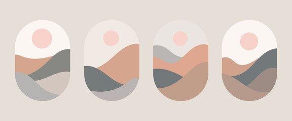 Vector illustration. Abstract flailing shapes of the stars and the erysipelas on the background. Smooth lines and pastel colors create a feeling of calm and naturalness.