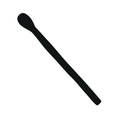 Vector hand drawn sketch doodle fire match silhouette isolated on white background