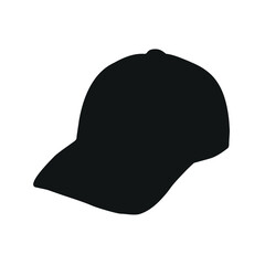 Vector hand drawn cap silhouette isolated on white background