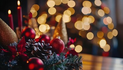 New Years family reunion with vibrant decorations, cozy home, festive atmosphere