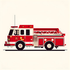 Simple Fire Truck flat icon