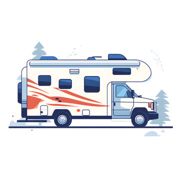 recommend clip art: Simple RV (Recreational Vehicle) flat icon