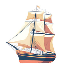 Obraz premium Simple Ship flat icon