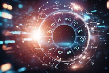 Zodiac signs horoscope circle for Astrology concept