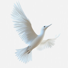 Obraz premium Detailed Illustration of a Bird in Flight Isolated on White Background, Perfect for Nature and Wildlife Themes in Digital and Print Media