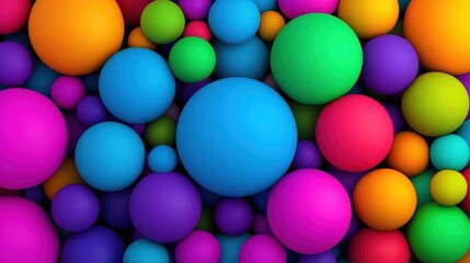 Colorful Sphere Background   Abstract 3D Render of Spheres in Rainbow Colors