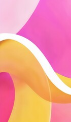 a close up of a pink and yellow abstract background with a curved curve