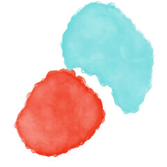 Fototapeta premium Orange Blue Watercolour Shapes