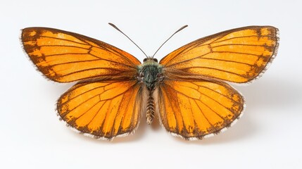Vibrant Orange Butterfly on White Background