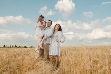 Beautiful family in the park.