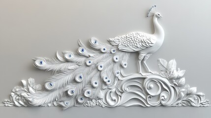 Obraz premium plaster peacock design