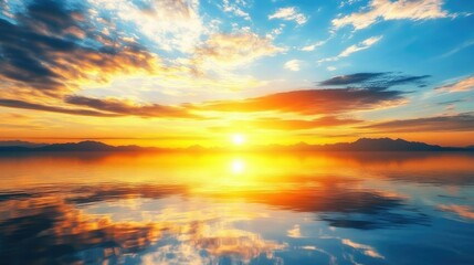 Obraz premium sunset at coast of the lake. Nature landscape.