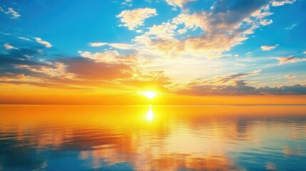 sunset at coast of the lake. Nature landscape.