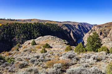 Black Canyon and Gunnison River mesa landscape of Colorado 