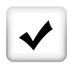 Check mark or tick sign in box. Check mark icon isolated on transparent background.