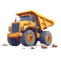 Obraz premium Heavy Dump Truck on Transparent Background