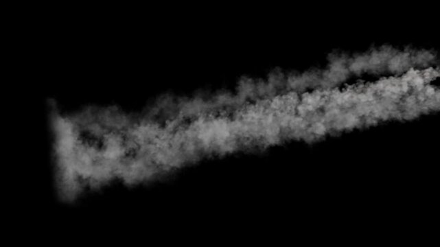 Rockets or missiles being fired during a conflict, 30p, with alpha channel for transparent background