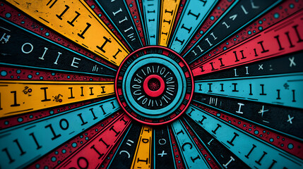 Artistic Circular Design of 1s and 0s for T-Shirts - Reflecting Technology and Style for Modern Fashion Enthusiasts