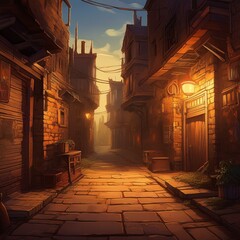 Obraz premium street in the town