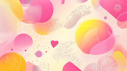 Abstract background with pink, yellow and orange organic shapes.
