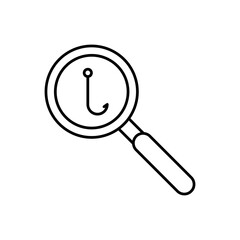 Phishing attack line icon. Cyber attack outline vector icon simple illustration for web and app..eps