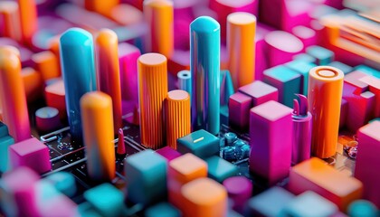 Trending 3D render icons, designed with vibrant colors to represent modern dynamics.