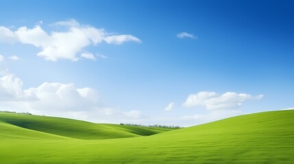 Fototapeta premium digital technology blue sky grass landscape poster background with generative