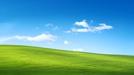 Fototapeta premium digital technology blue sky grass landscape poster background with generative