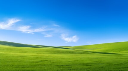 Fototapeta premium digital technology blue sky grass landscape poster background with generative