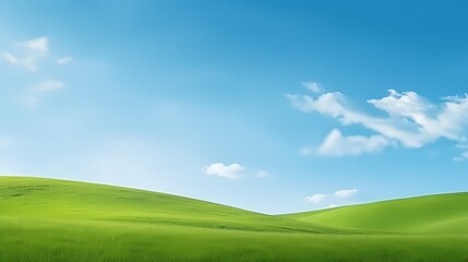 digital technology blue sky grass landscape poster background with generative