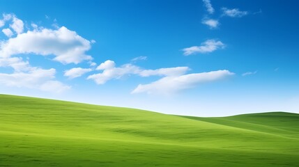 digital technology blue sky grass landscape poster background with generative