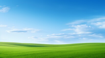 Fototapeta premium digital technology blue sky grass landscape poster background with generative