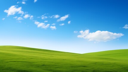 Fototapeta premium digital technology blue sky grass landscape poster background with generative