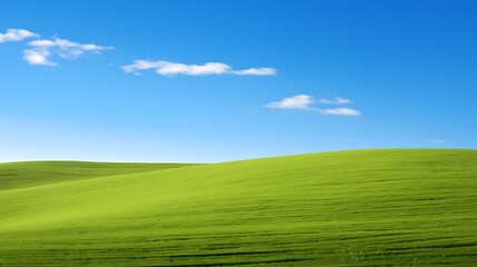 Obraz premium digital technology blue sky grass landscape poster background with generative