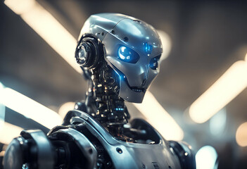 act pose metal person slim dimensional artificial computer figure rendering machine mechanism plastic closeup out futuristic look robotic close artificialintelligence robot front three technology m