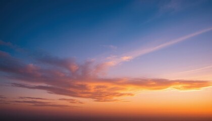orange and blue sky colours of the sunset