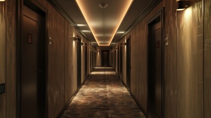 Star luxury hotel corridor, AI generated image