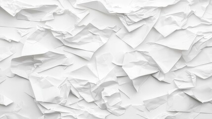 Obraz premium White Crumpled Paper Texture Background Abstract Minimalist Design Art Craft