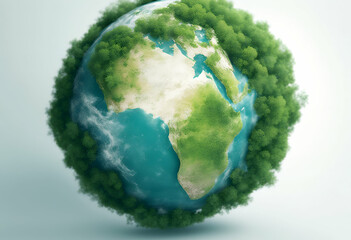 Fototapeta premium earth america reusing geography planet protection bio natural organic worldmap generative logotype environment map conceptual pollution three april global poster globe celebration leaf illustrati