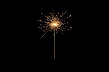 Fototapeta premium Golden Fireworks Greeting Card for New Year's Eve Party in Dark Night