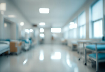 Fototapeta premium room architecture blurred modern treatment lobby perspective wall tunnel workplace medicals care nobody interior hall clinical surgery door bright background clean medical doctor bokeh