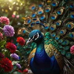 Obraz premium close up of peacock
